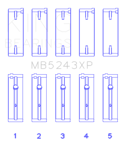 King Engine Bearings Nissan SR20DE/DET 2.0L Performance Main Bearing Set - Size STDX