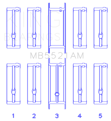 King Engine Bearings Chrysler 2.2L Main Bearing Set