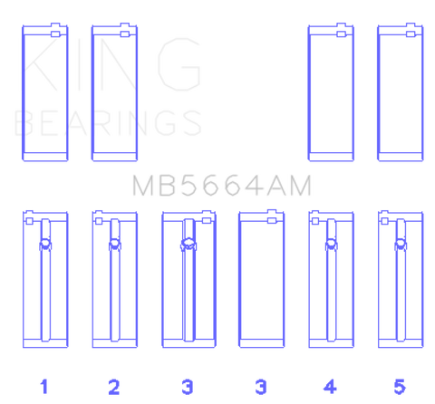 King Engine Bearings Nissan QR25DE DOHC 16 Valves Main Bearing Set - Size STD