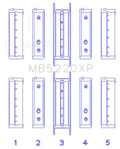 King Subaru WRX/STi EJ20 EJ22 EJ25 Flange #3 Position Performance Main Bearing Set - Size STDX