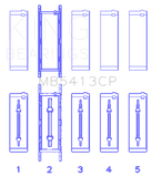 King Engine Bearings Opel LNF/LSJ/L42/61/Z22SE Crankshaft Main Bearing Set (Set of 5)