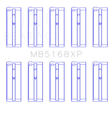 King Engine Bearings Honda H22 50mm Journal Crankshaft Main Bearing Set - Size STDX