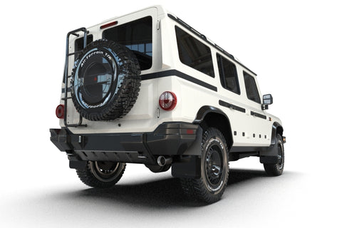 Rally Armor 23-25 Ineos Grenadier Black Mud Flap - Metallic Black Logo