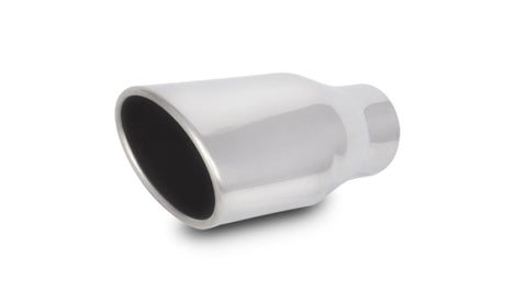 Vibrant 4.5in x 3in Oval SS Exhaust Tip (Single Wall Angle Cut Rolled Edge)