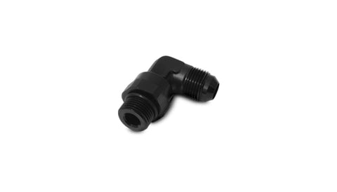 Vibrant -10AN Male Flare to Male -10AN ORB Swivel 90 Degree Adapter Fitting - Anodized Black