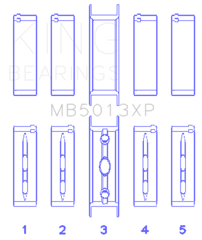 King Engine Bearings Chevy LS1/LS6/LS3 Performance Main Bearing Set - Size STDX