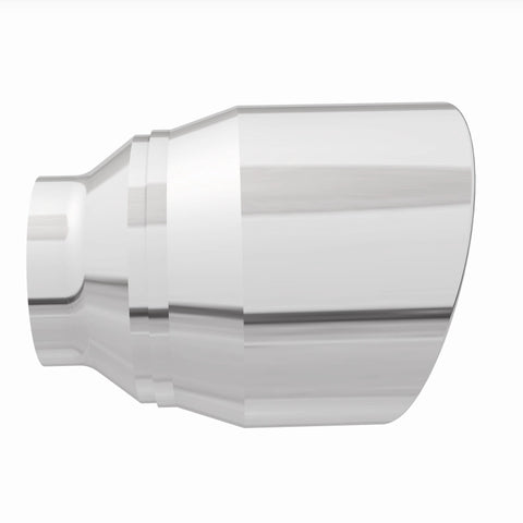 MagnaFlow Tip Stainless Double Wall Round Single Outlet Polished 4.5in DIA 2.5in Inlet 5.75in Length