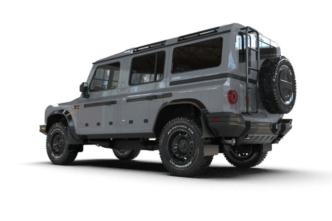 Rally Armor 23-25 Ineos Grenadier Black Mud Flap - Warm Grey Logo