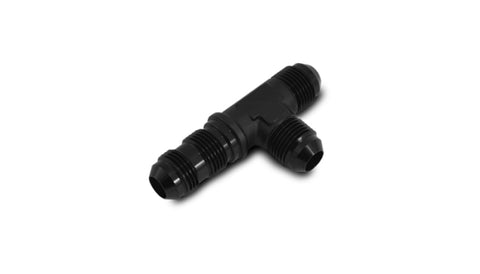 Vibrant -6AN Bulkhead Adapter Tee on Run Fittings - Anodized Black Only