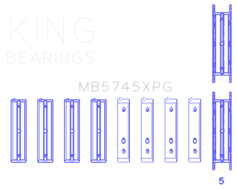 King Engine Bearings Subaru FA20 FB20 Performance Tri-Metal Main Bearing Set - Size +.025mm