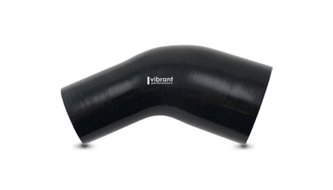 Vibrant 3.50in ID x 3.25in ID Gloss Black Silicone 45 Degree Transition Elbow