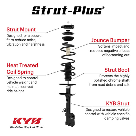 KYB Shocks & Struts Strut-Plus Front Left 14-18 Toyota Corolla