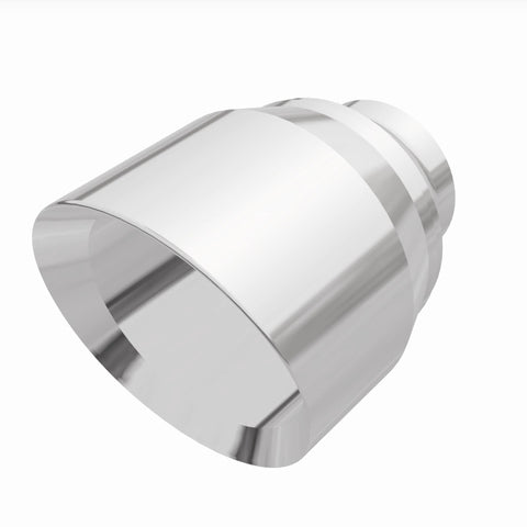 MagnaFlow Tip Stainless Double Wall Round Single Outlet Polished 4.5in DIA 2.5in Inlet 5.75in Length