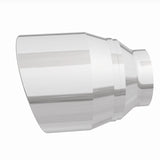 MagnaFlow Tip Stainless Double Wall Round Single Outlet Polished 4.5in DIA 2.5in Inlet 5.75in Length