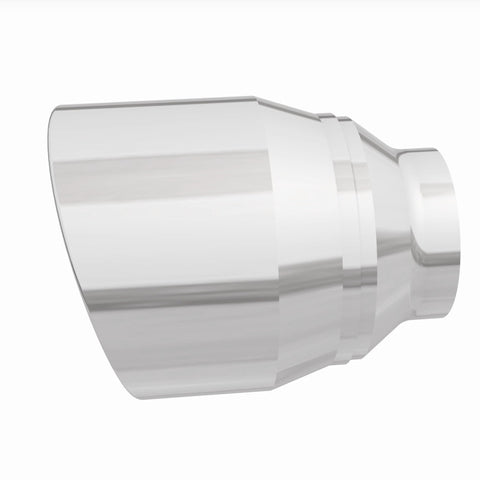 MagnaFlow Tip Stainless Double Wall Round Single Outlet Polished 4.5in DIA 2.5in Inlet 5.75in Length