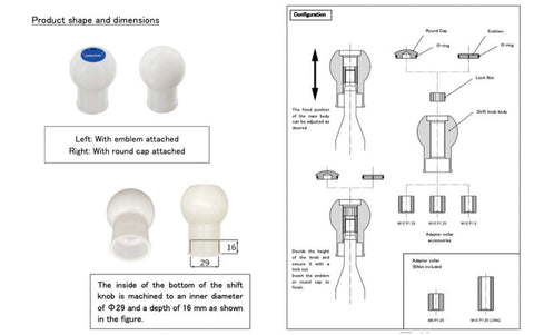 GReddy Duracon Shift Knob B-Type - White