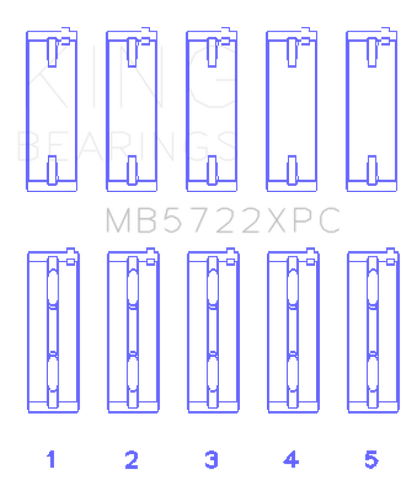 King Engine Bearings 2007+ Mitsubishi 4B11T EVO X Coated Performance Main Bearing Set - Size STDX