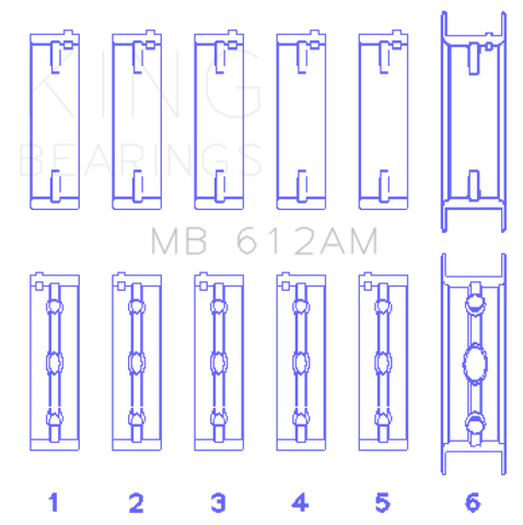 King Engine Bearings Volvo 520/B5252 Main Bearing Set - Size STD