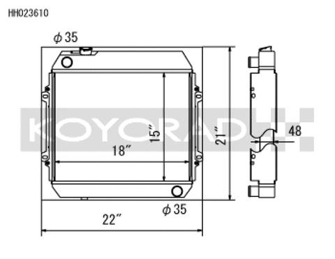 Koyo 68-72 Nissan Skyline L20 I6 MT (KGC10) Radiator (SK-C13 Required)