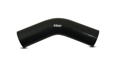 Vibrant 4 Ply Reinforced Silicone Elbow Connector - 1.25in ID x 8in Leg 45 Deg Elbow (BLACK)