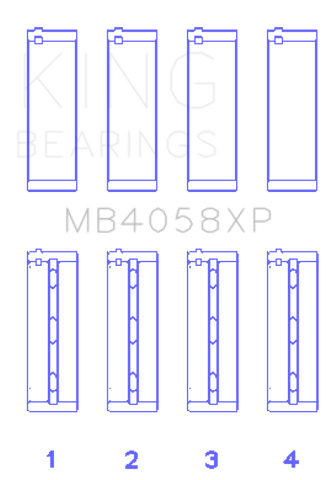 King Engine Bearings Nissan VQ35DE Performance Main Bearing Set - Size STDX