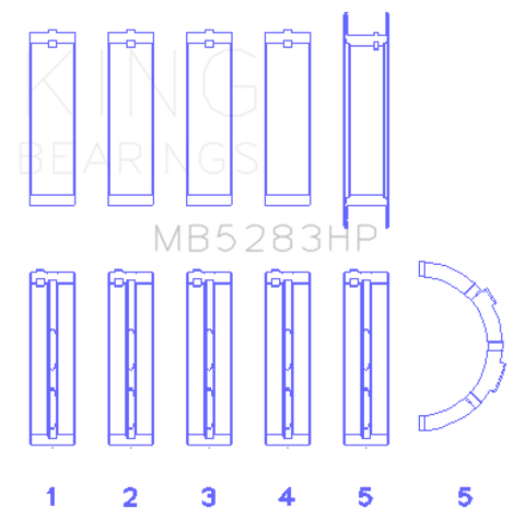 King Engine Bearings Performance Main Bearing Set - Size STD