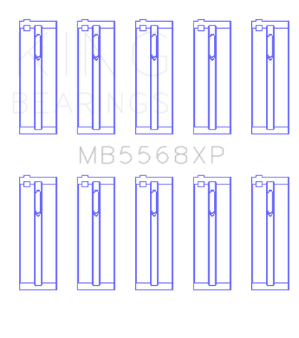King Engine Bearings Acura D16A1/97-01 Honda H22A4/98+ F23A Performance Main Bearing Set - Size STDX