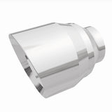 MagnaFlow Tip Stainless Double Wall Round Single Outlet Polished 4.5in DIA 2.5in Inlet 5.75in Length
