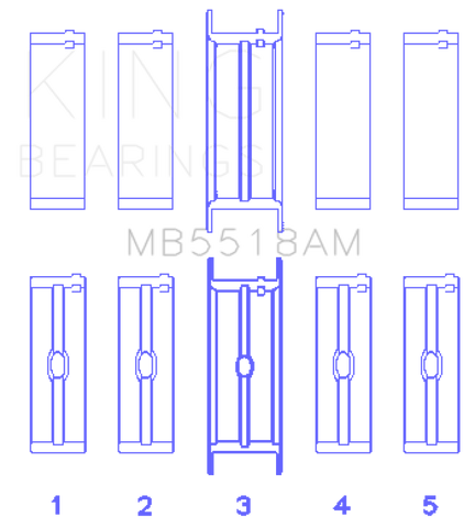 King Engine Bearings AMC/Jeep 390 & 401 Crankshaft Main Bearing Set - Size STD