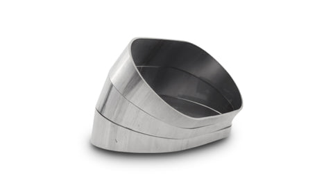 Vibrant Vertical 304 SS Oval Pie Cuts 4.0in OD Tight 45 Degree Elbow