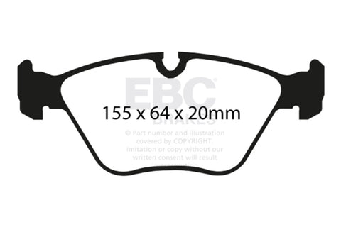 EBC 04-06 BMW X3 2.5 (E83) Redstuff Front Brake Pads