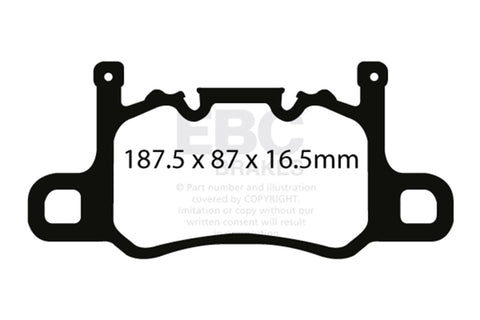 EBC 13-15 Porsche 911 (991) GT3 3.8L (w/Cast Iron Rotor) Redstuff Rear Brake Pads