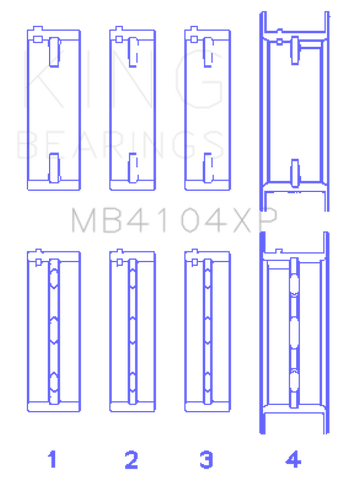 King Engine Bearings Nissan VG30DE/VG30DETT Performance Main Bearing Set - Size STDX