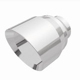 MagnaFlow Tip Stainless Double Wall Round Single Outlet Polished 4.5in DIA 2.5in Inlet 5.75in Length