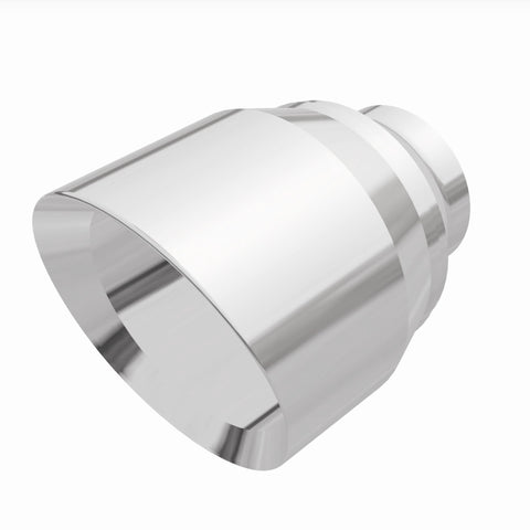 MagnaFlow Tip Stainless Double Wall Round Single Outlet Polished 4.5in DIA 2.5in Inlet 5.75in Length