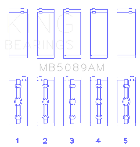 King Engine Bearings Toyota 1RZ Crankshaft Main Bearing Set - Size STD