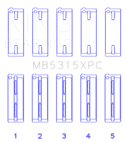 King 1992+ Mitsubishi 4G63/4G64 EVO I-IV Coated Performance Main Bearing Set - Size STDX