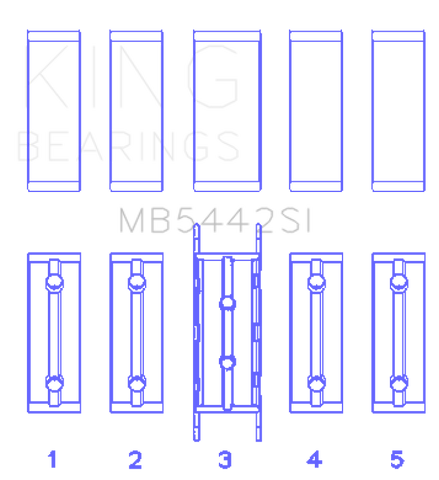 King Ford/Mazda Duratec 2.0/2.3 DOHC Silicon Bi-Metal Aluminum Main Bearing Set - Size STD
