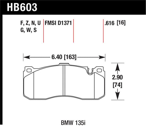 Hawk BMW 135i HP+ Street Front Brake Pads