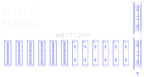 King Engine Bearings Subaru EZ30/EZ30D Performance Main Bearing Set - Size STDX