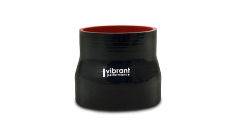 Vibrant 4 Ply Reinforced Silicone Transition Connector - 3.25in I.D. x 3.5in I.D. x 3in long (BLACK)