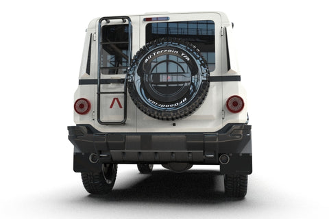 Rally Armor 23-25 Ineos Grenadier Black Mud Flap - Metallic Black Logo