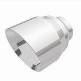 MagnaFlow Tip Stainless Double Wall Round Single Outlet Polished 4.5in DIA 2.5in Inlet 5.75in Length