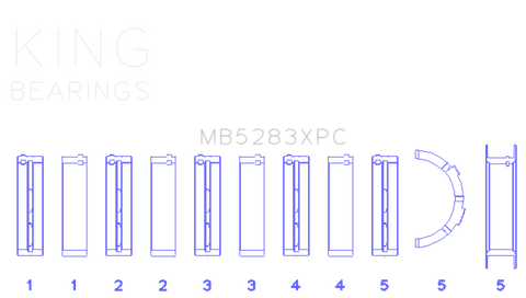 King Engine Bearings Ford  4.6L DOHC/SOHC 24v V8 Performance Main Bearing Set - Coated