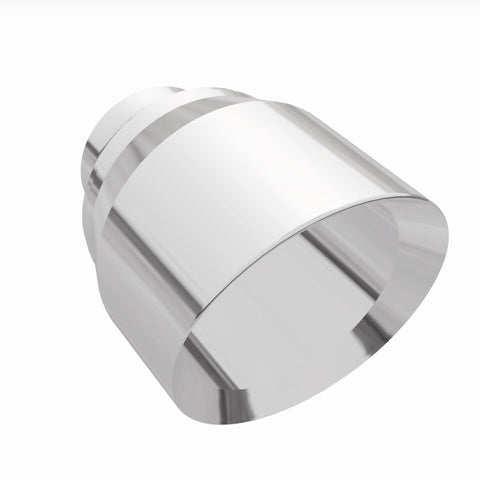 MagnaFlow Tip Stainless Double Wall Round Single Outlet Polished 4.5in DIA 2.5in Inlet 5.75in Length