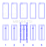 King Engine Bearings Mini W10B16A/W11B16A Silicon Bi-Metal Aluminum Main Bearing Set - Size +0.25mm