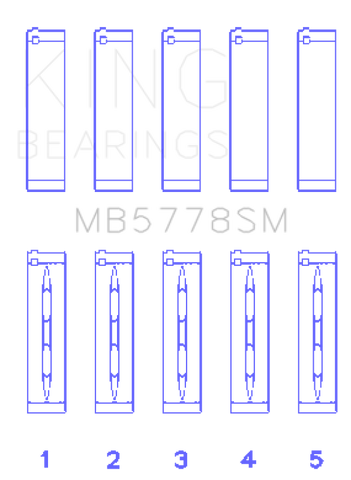 King Engine Bearings Audi/VW 1.8/2.0 TSI/TFSI (Size 0.25 Oversized) Main Bearing Set