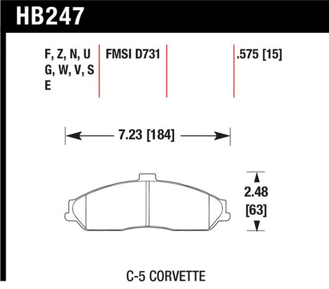 Hawk 04-09 Cadillac XLR / 01-04 Corvette Z06/ 05-06 Pontiac GTO DTC-30 Race Front Brake Pads
