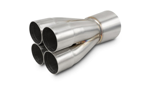 Vibrant 4-1 SS Merge Collectors (2-1/4in Inlet Slipover ID 3-1/2in Merge Outlet OD) Single Unit