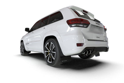 Rally Armor 18-22 Jeep Grand Cherokee SRT Trackhawk Black UR Mud Flap - White Logo